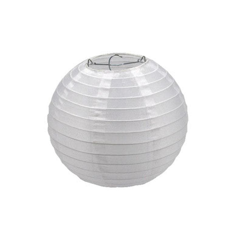 1Pcs Waterproof Lantern Outdoor Courtyard Decoration Rainproof Silk Fabric Folding Steel Wire Advertising Lanterns 10inch white