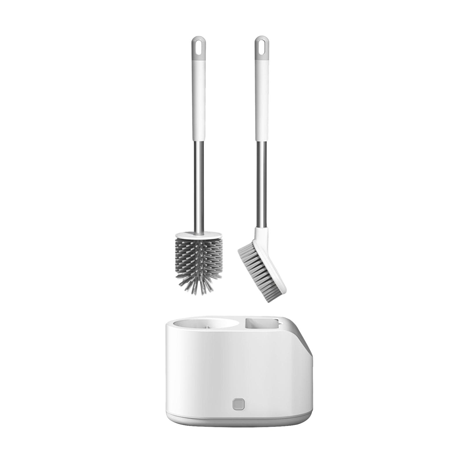 2PCS Toilet Brush and Holder Wall-mounted Soft Bristles Toilet Brush Cleaner No-drilling Bathroom Type 1