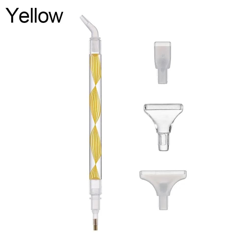 5D Diamond Painting Pen Spiral Flower Resin Point Drill Pens Diamond Painting Pen DIY Crafts Cross Stitch Painting Accessories yellow
