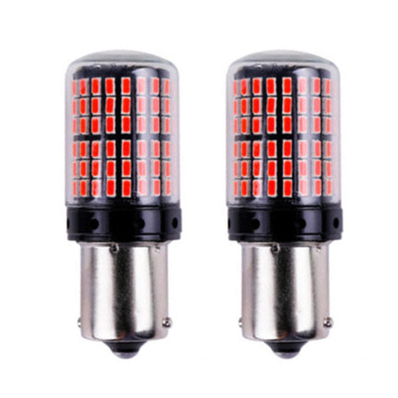 Car Turn Signal Light Stop Lamp Waterproof IP65 Indicator Light 2pcs 1156 3014 144smd 1157 T20 red
