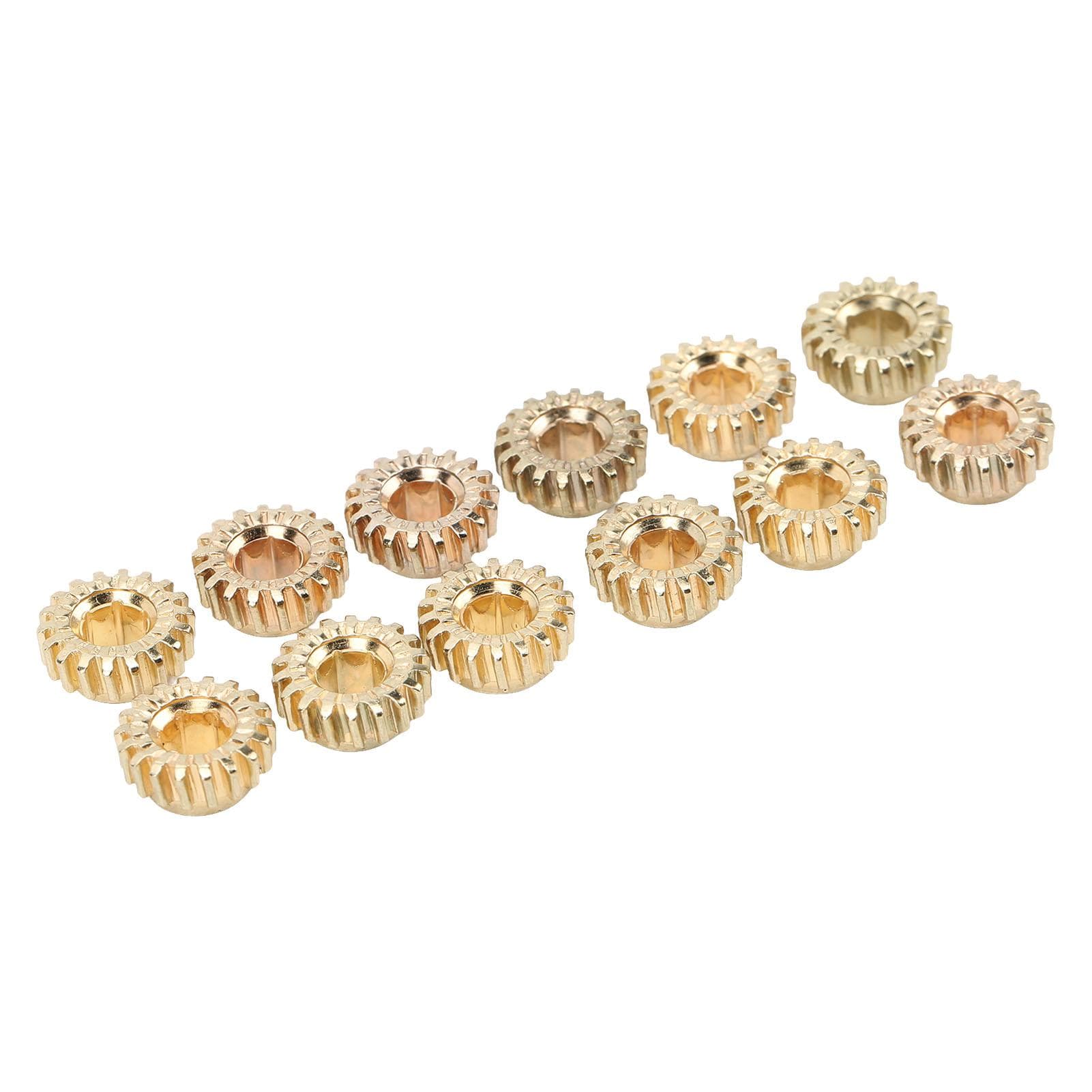 12 Pcs Tuning Peg Gear 12mm Diameter 1:18 Ratio Hex Hole Metal Guitar Machine Heads Mount Gear Gold gold
