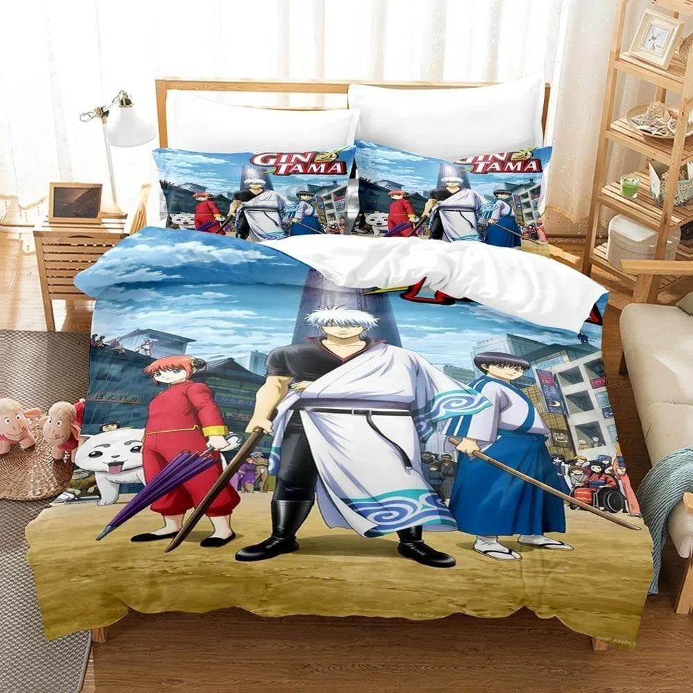 Fashion 3D Anime Bed Sheet Set  Gintama Bedding Set Single Twin Full Queen King Size Bed Set Adult Kid Bedroom Duvet cover Sets 70x133cm 2pcs