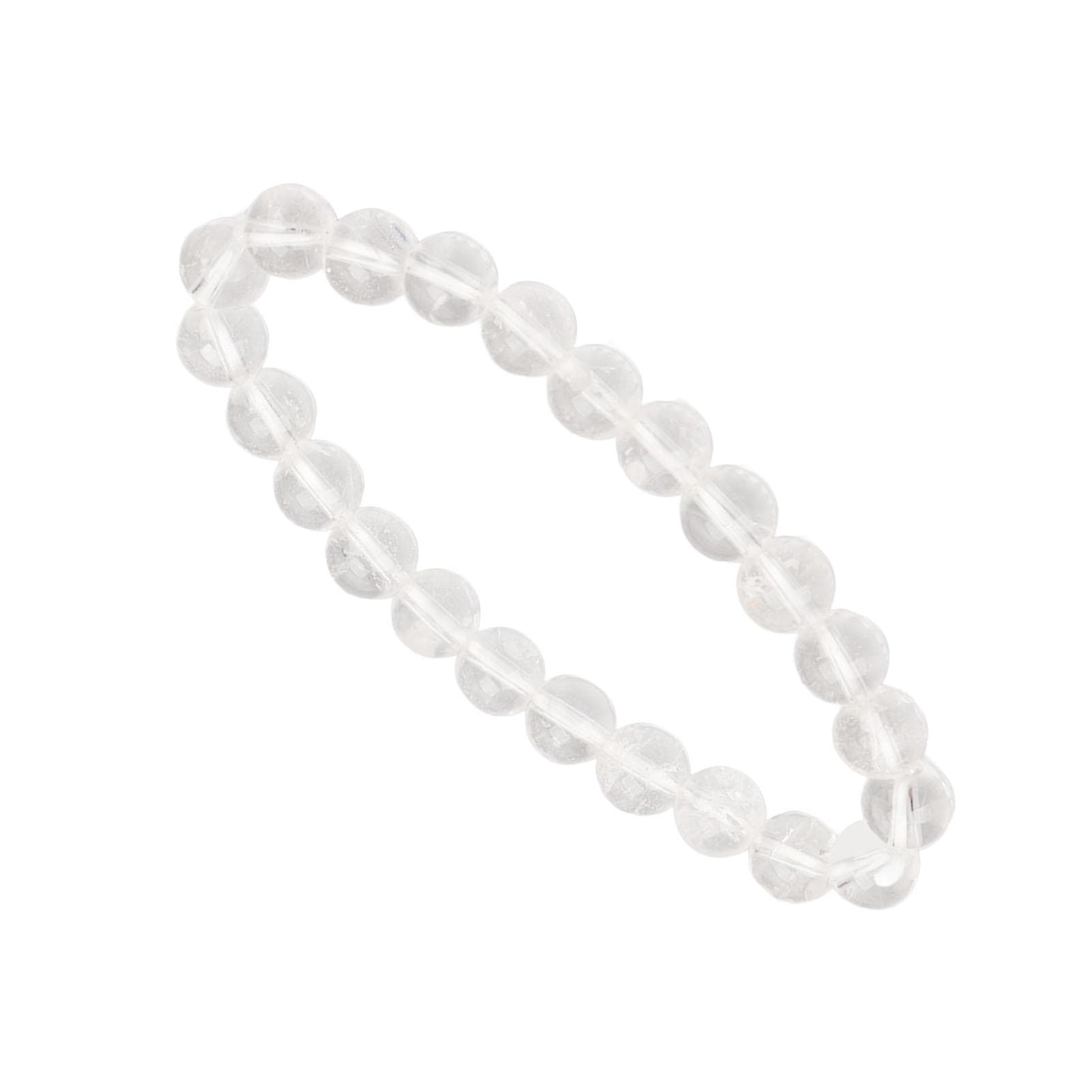 8mm Beaded Bracelet Healing Elastic Stretch Meditation Beaded Bracelet for Women Men White