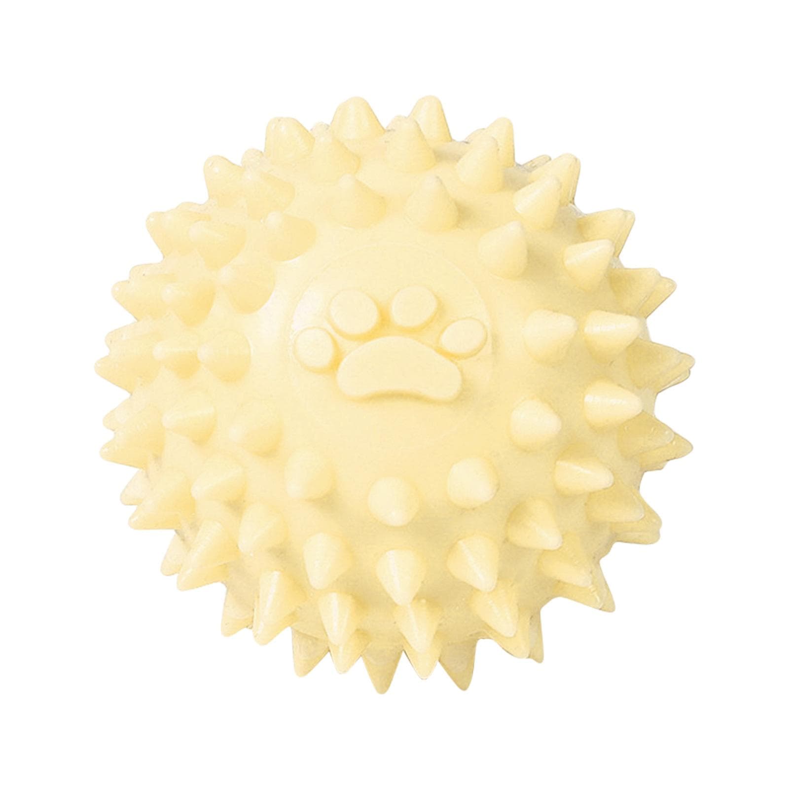 Dogs Chew Toy for Small Medium Dogs Aggressive Chewers 2.4in Small Spiky Ball Safe TPR Material for Puppy Teething yellow