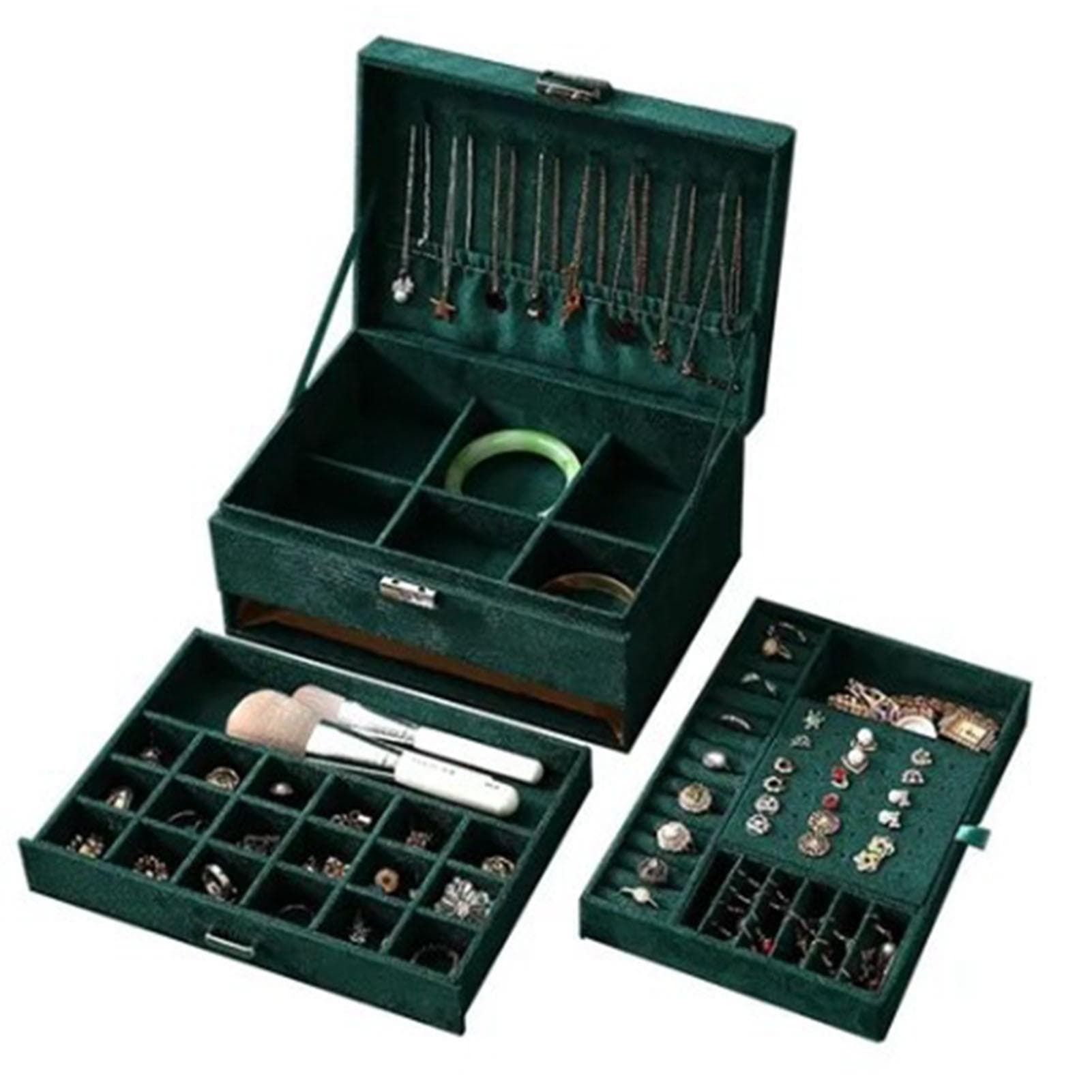 Jewelry Box Large Capacity Vintage Appearance Jewelry Storage Case for Women Home Travel