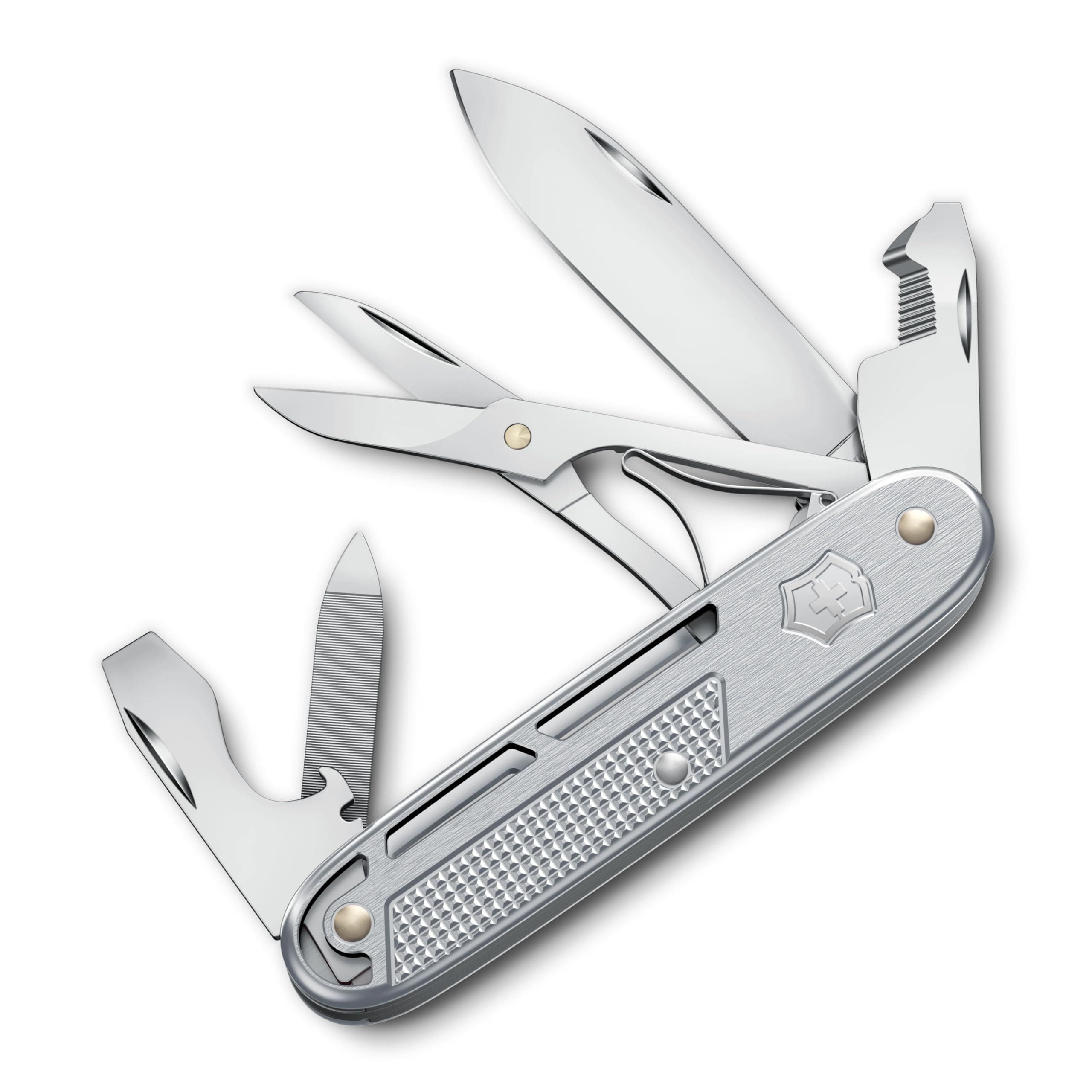 VICTORINOX ALOX Refined Synergy X Silver Multi-Tool Knife, 10-Function Multi-Tool for Outdoor Camping, Disaster Preparedness, and Survival, Swiss Made