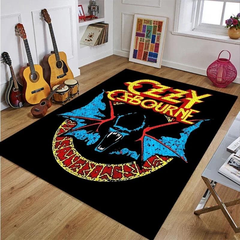 Ozzy Osbourne Band Printed Carpet Living Room Bedroom Fashionable and Aesthetic Anti slip Carpet Photography Props Birthday Gift 90cm by 60cm
