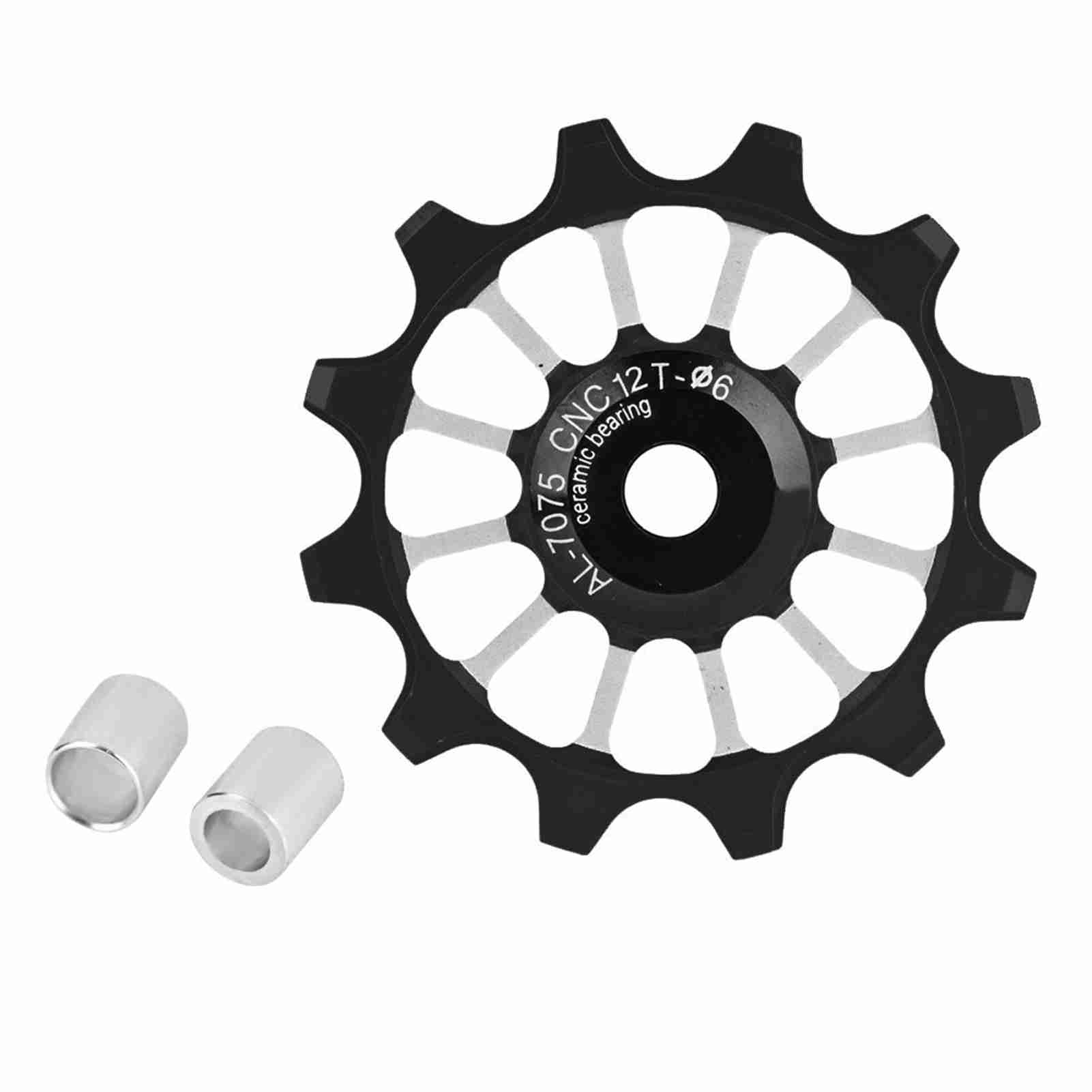 MEIJUN Ceramic Bearing Aluminum Alloy Bicycle Bike Rear Derailleur Pulley Guide Wheel (Red)