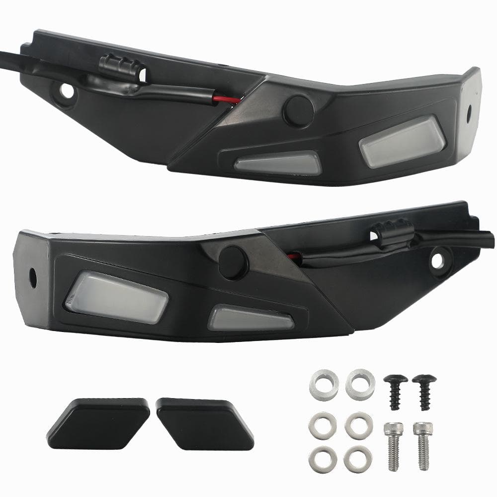 Motorcycle Handguards and LED Lights Kits Hand Guard Handlebar Protector Lighting Kit Compatible black