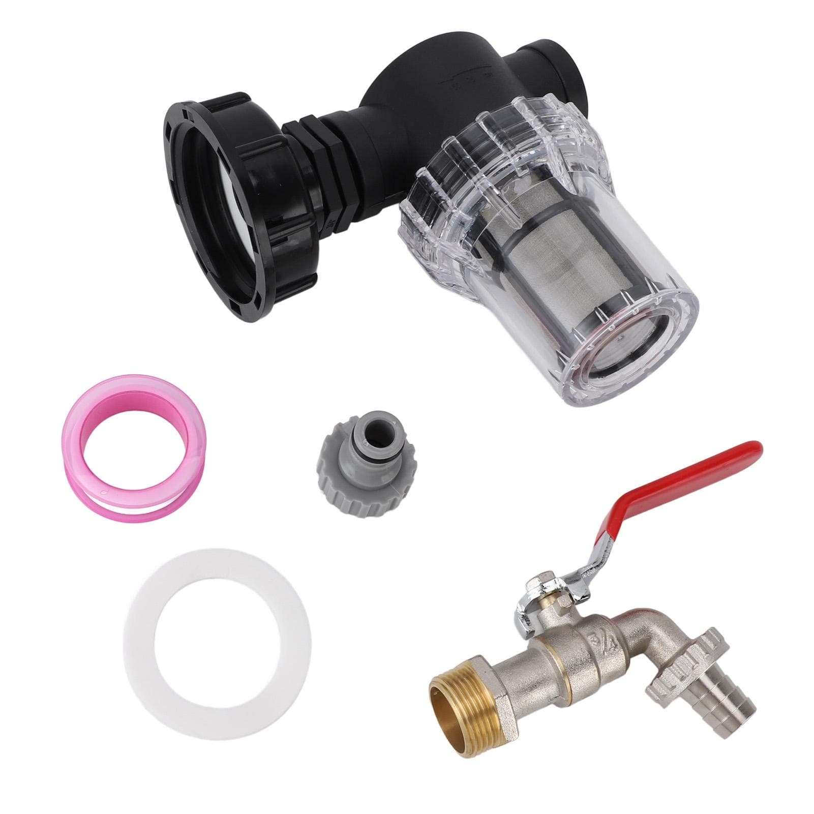 IBC Tank Filter Ton Barrel Filter Connector Large Flow Sealed IBC Tank Hose Adapter Ton Barrel S60x6 to G3/4 Female with G3/4 Faucet Nipple