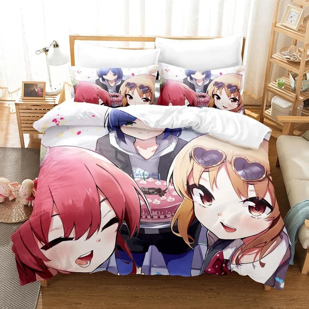 3D Anime Bocchi the rock Bedding Sets Duvet Cover Set With Pillowcase Twin Full Queen King Bedclothes Bed Linen Home Textiles 70x133cm 2pcs