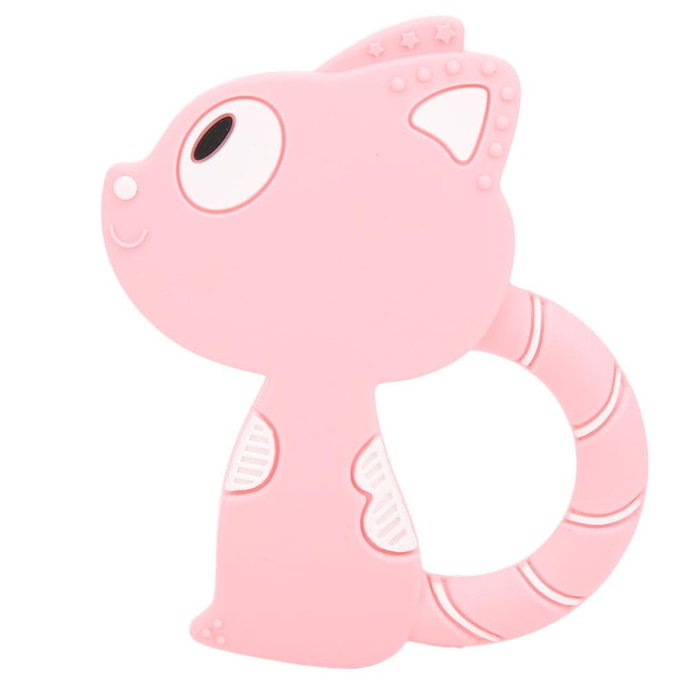 Baby Teething Toys Cute Cartoon Animal Shape Silicone Teether for Baby Kid ChildrenPink pink