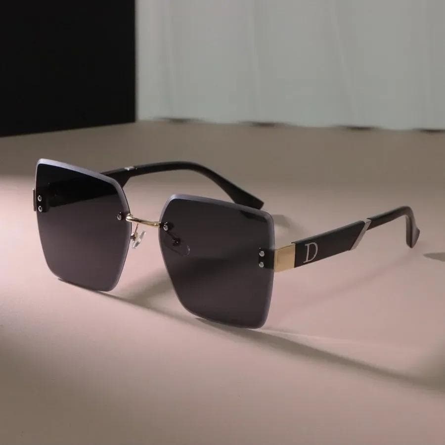 Cool Big Frame Sun Glasses Women Men Square Sunglasses Colorful Black Rimless Mirror Designer Fashion Brand other