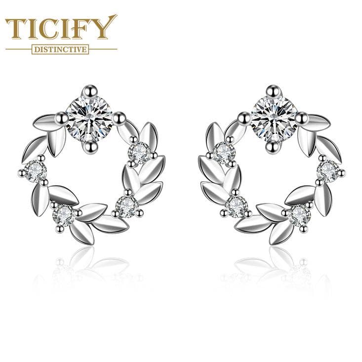 Leaf-shaped Earrings Niche Simple Ear Jewelry Leaf Forest Style Small Fresh Small Temperament Leaves white
