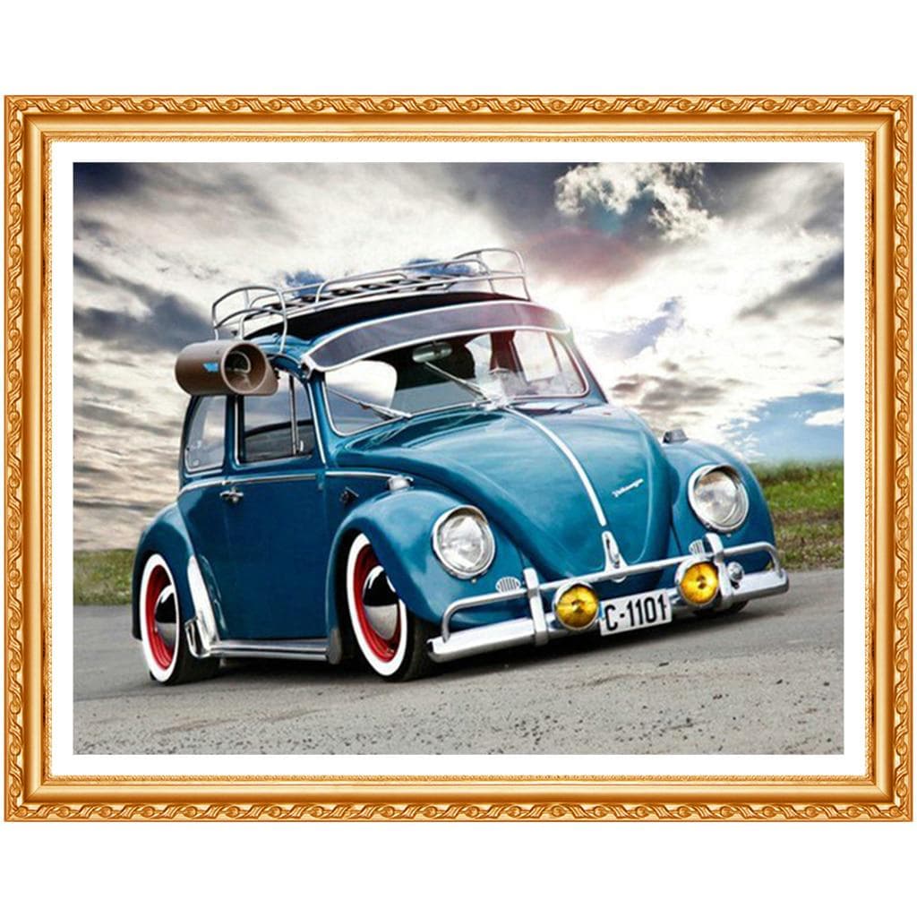 Diamond Painting Full Round,embroideri Diamond ,volkswagen,diamond Painting Beetle Car 20X30CM