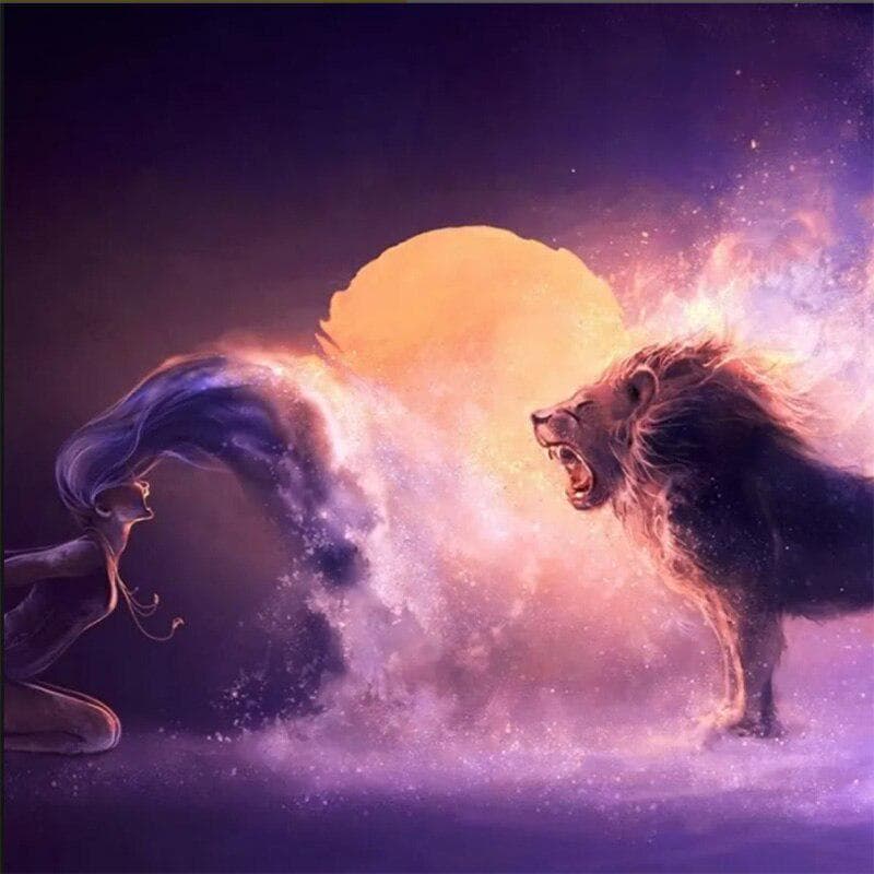 Diy Hand Made Diamond Embroidery Painting Exquisite Stitch of Mosaic Lion Roars Picture Home Decor 20X30CM