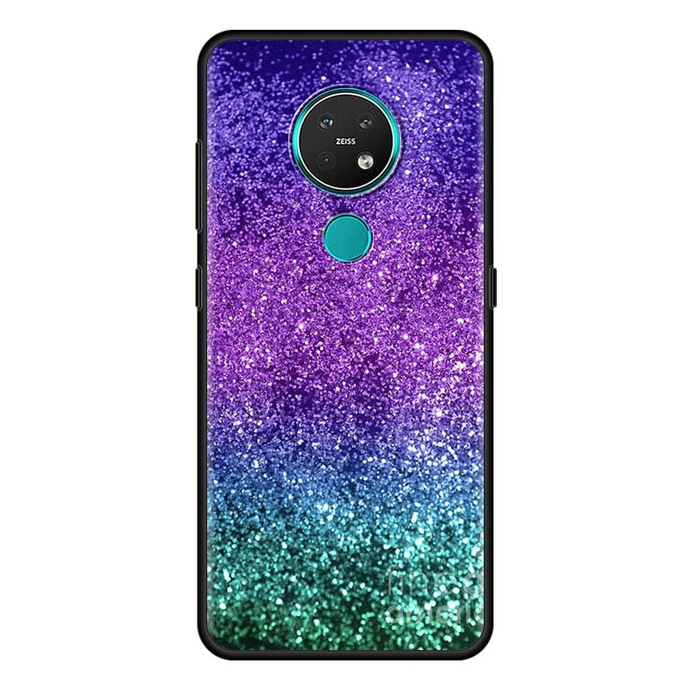 Gold Pink Glitter Print Cell Phone Case for Nokia 5.4 7.2 3.4 5.3 2.3 3.2 8.3 5G 2.4 2.2 4.2 1.3 1.4 C20 G20 X20 Cover Coque Nokia G20