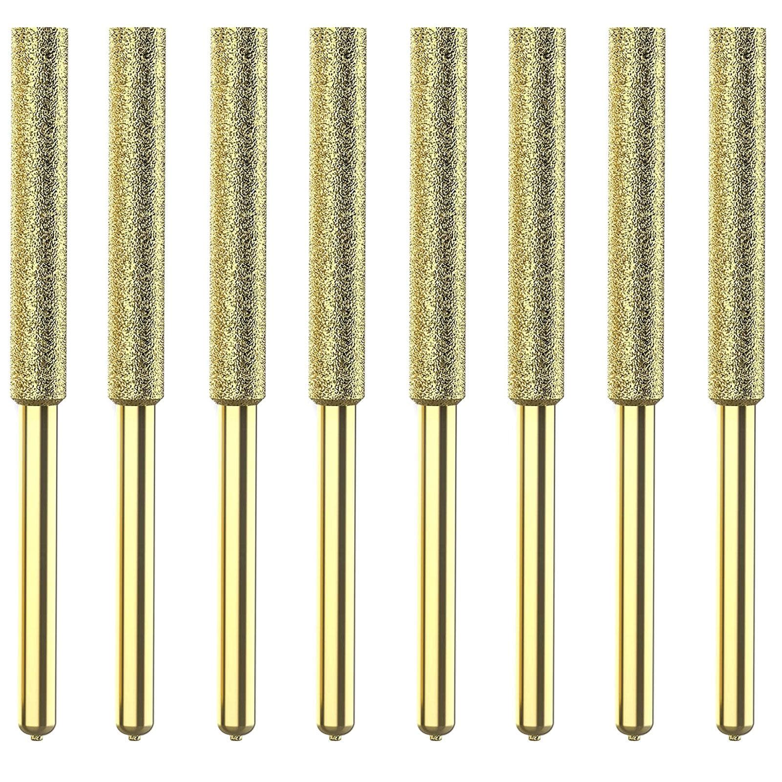 8Pcs Chainsaw Bits Titanium Plated Diamond Sharpener High Hardness Electric Chainsaw File 4mm