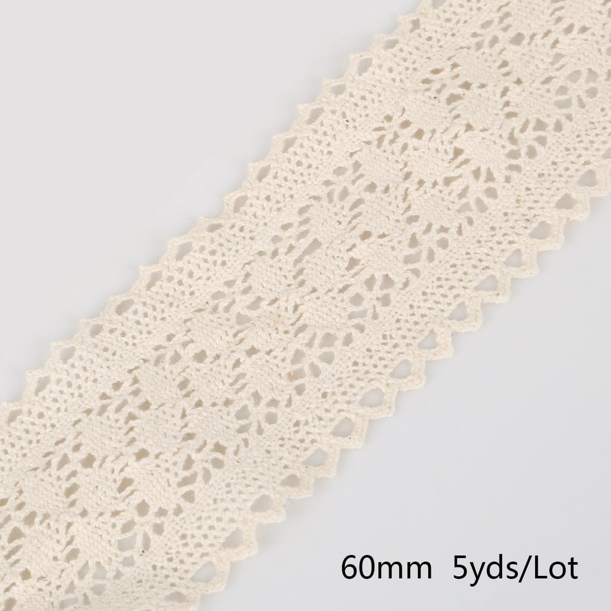 5Yard Ivory Cotton Lace Fabric Embroidered Trim Crocheted Lace Fabric Ribbon Handmade Sewing Accessaories