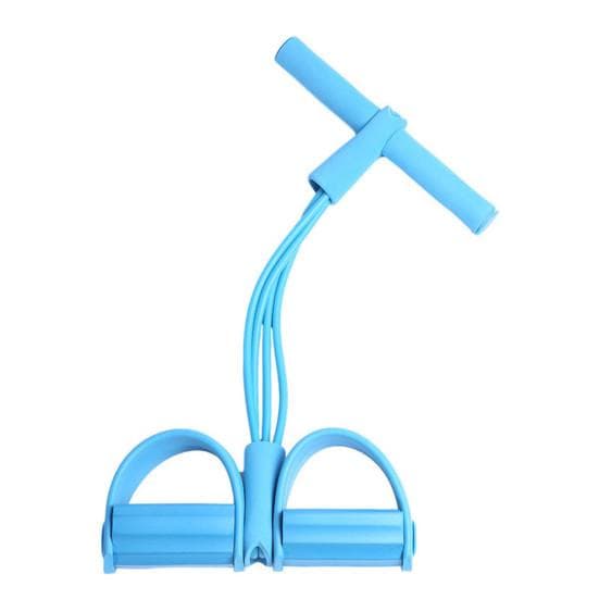 Sit-up Pedal Puller Resistance Band with Handle Multifunction 4/6-Tube Elastic Yoga Pull Rope Men Women Pedal Tensioner Exerciser Workout Equipment 4pcs blue