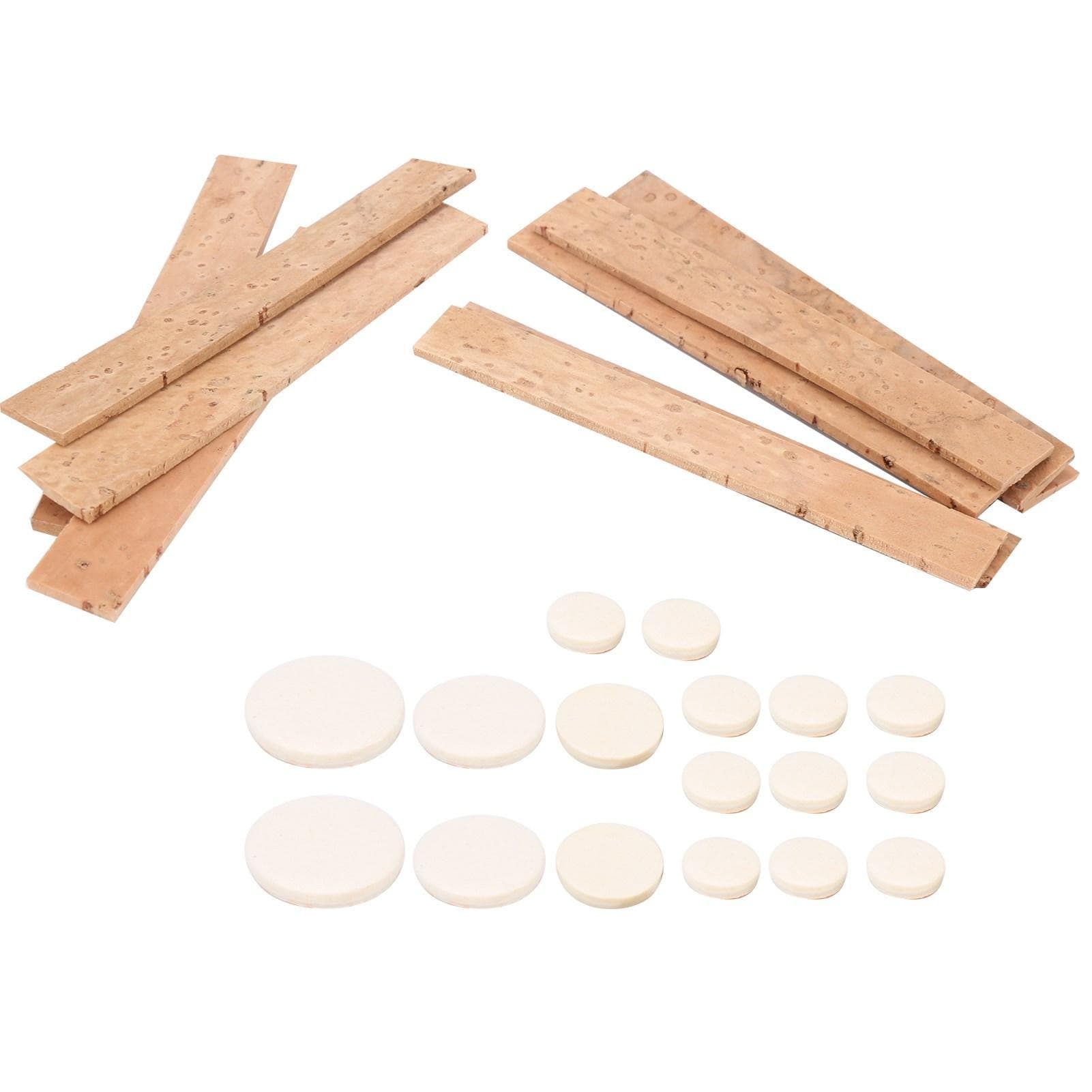 Clarinet Accessories Kit Bb Key 17Pcs Sound Hole Pads 10Pcs Natural Cork Sheets