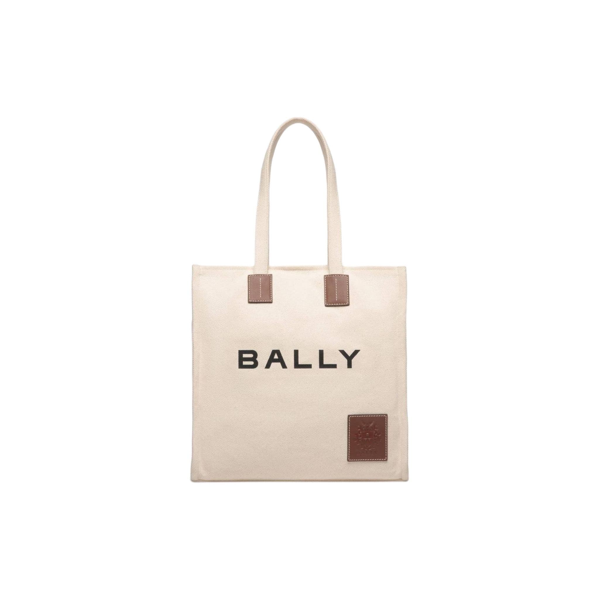 Bally Akelei Letter Logo Canvas Shoulder Tote Bag Women bags White 6307808 Basic Set (Bag+Dust Bag)