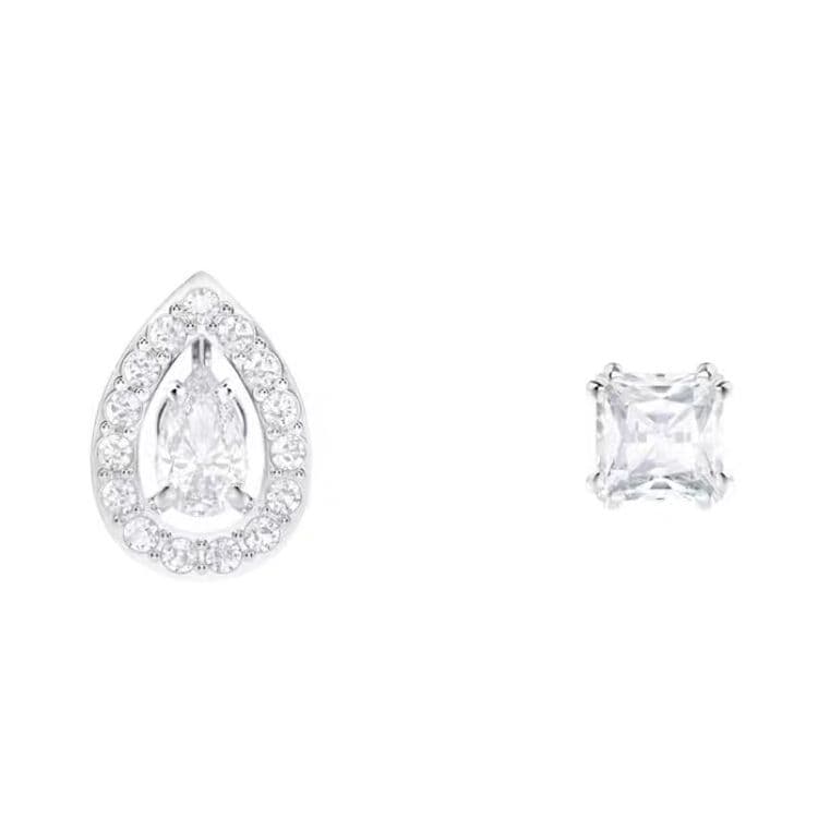 Swarovski Water Drop Asymmetrical Earrings Women earrings Silver 5410284 Box (Random Color)