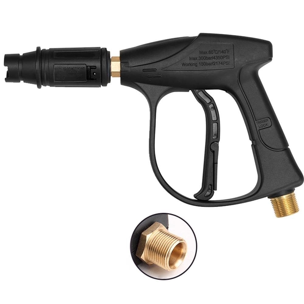 Short Pressure Washer Gun High Pressure Water Handle for Foam Cannon Car Wash 22*1.5mm Screw Thread 22X1.5mm Screw Thread black