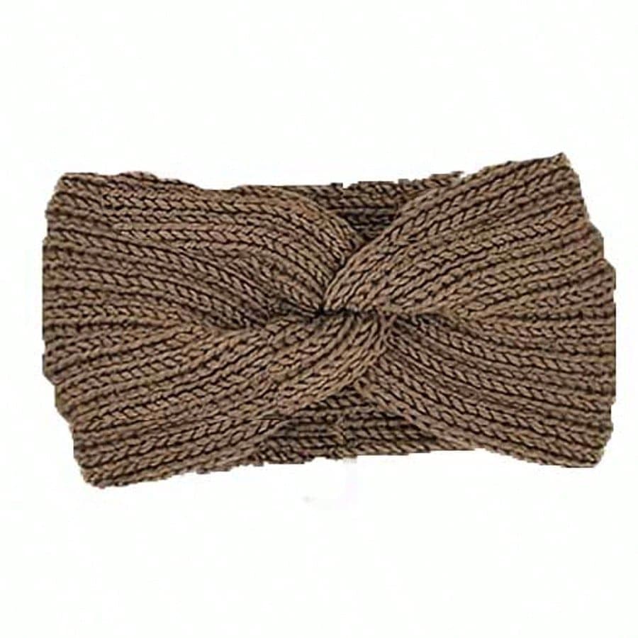 Women's Winter Ear Warmer Headband, Knitted Thick Headband Hair Accessories for Cold Weather 1pc-khaki