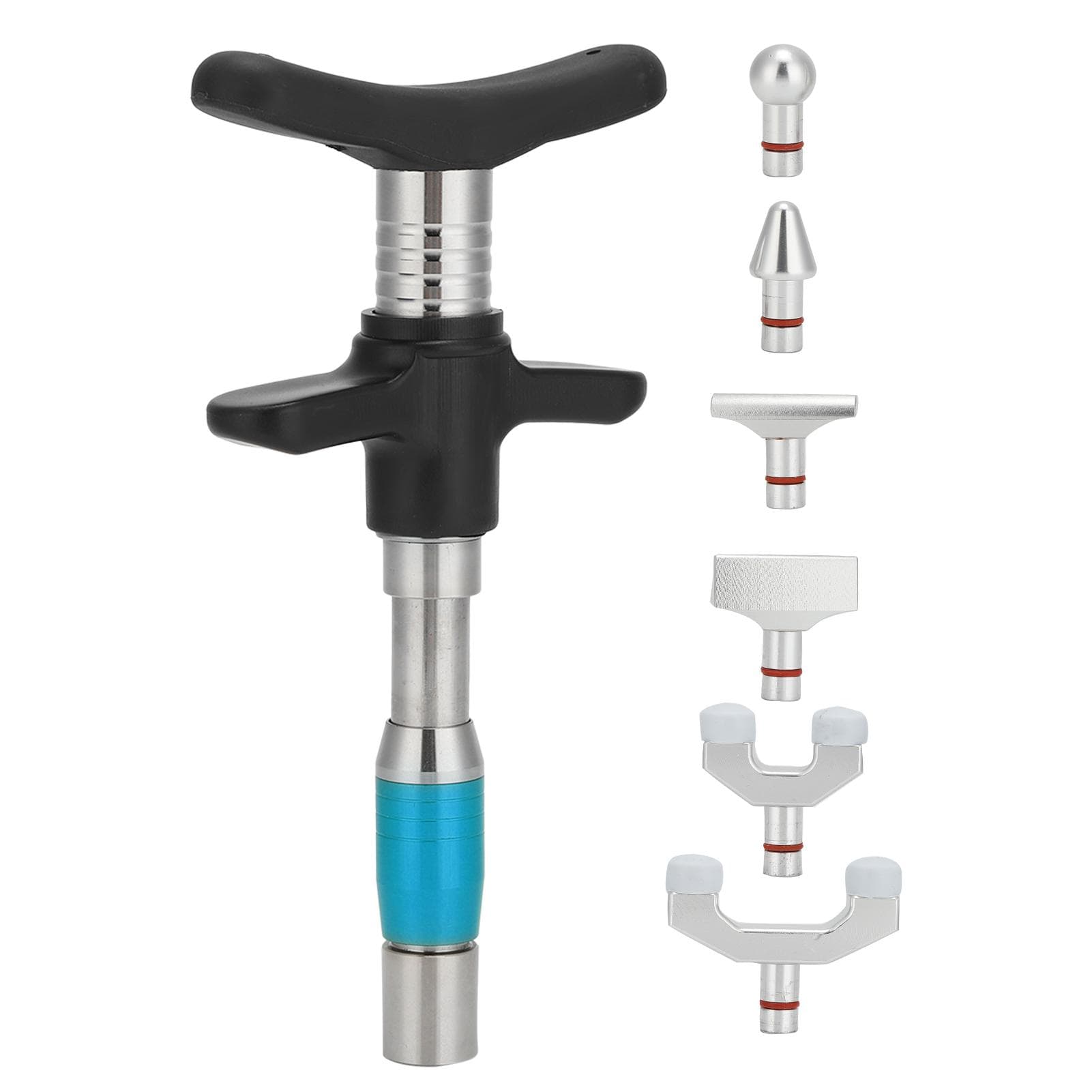 Manual Spinal Massager Portable Chiropractic Adjustment Tool Adjuster with 6 Massage Heads for blue