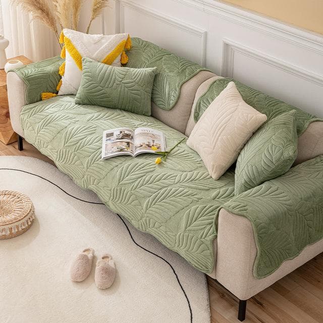 Four Seasons Universal Sofa Covers  Non-slip Sofa Cover Plush Corner Couch Covers for Living Room 70x70cm 1pcs green