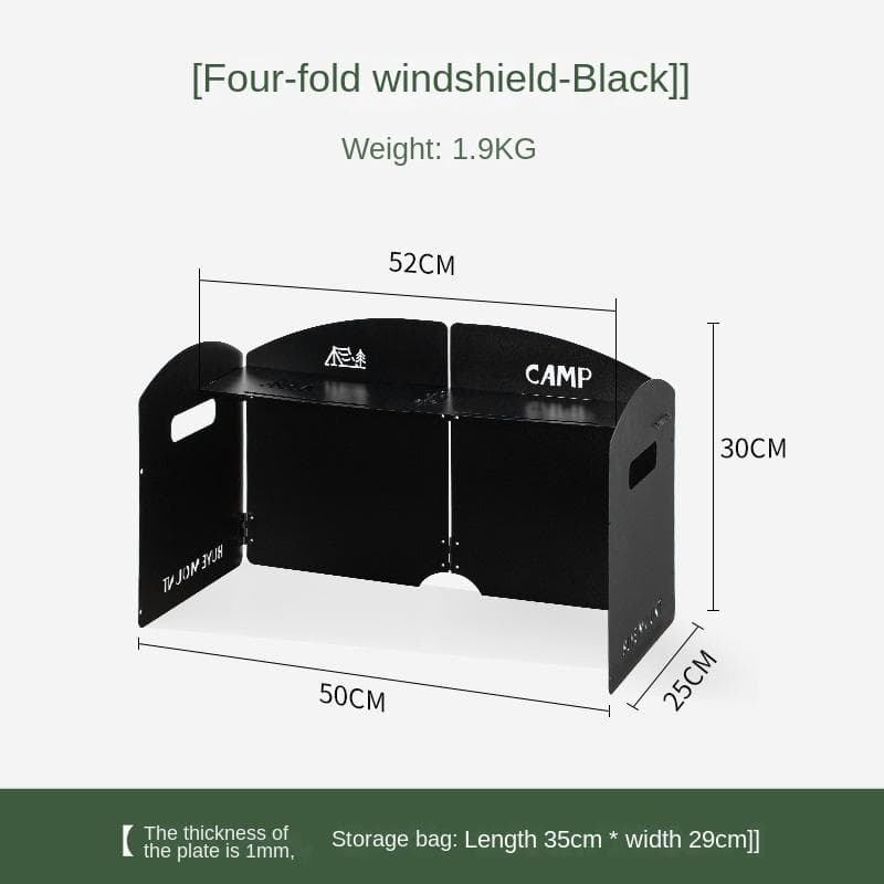 Outdoor Windshield Portable Gas Stove Windshield Stove Gas Stove Enclosure Camping Thickened Furnace End Ring Folding Windproof Board