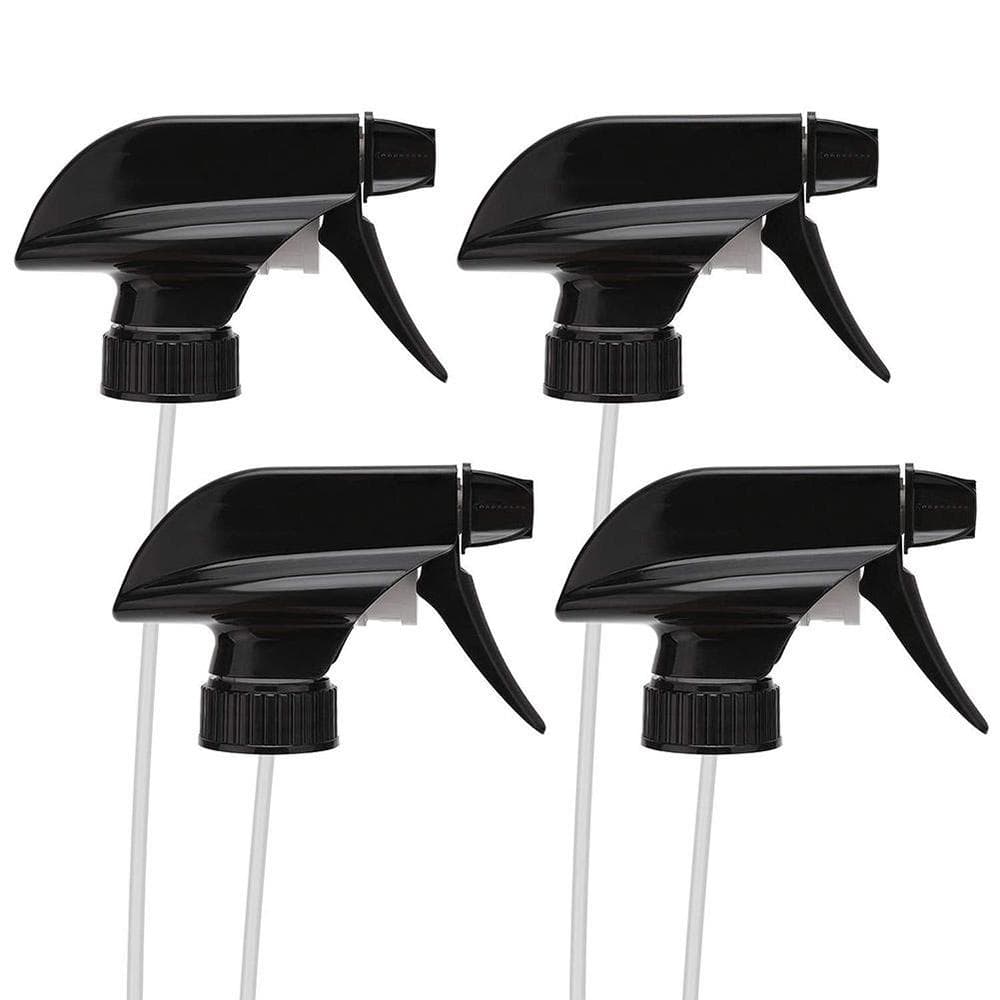 4pcs Spray Bottle Trigger Nozzle Replacement Plastic Sprayer Heads for Glass or Plastic Bottle black