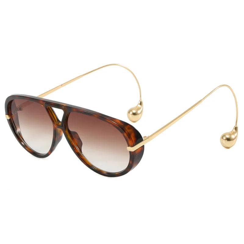 Women Pilot Large Frame Sunglasses Vintage Oversized Double Beam Fashion Sun Glasses for Women