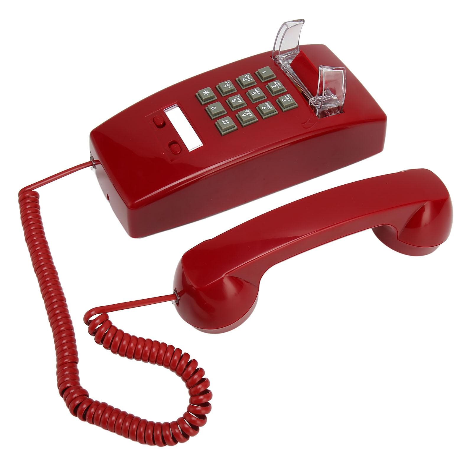 Old Style Retro Wall Phone Waterproof Landline Corded Telephone with Handset Volume Control for
