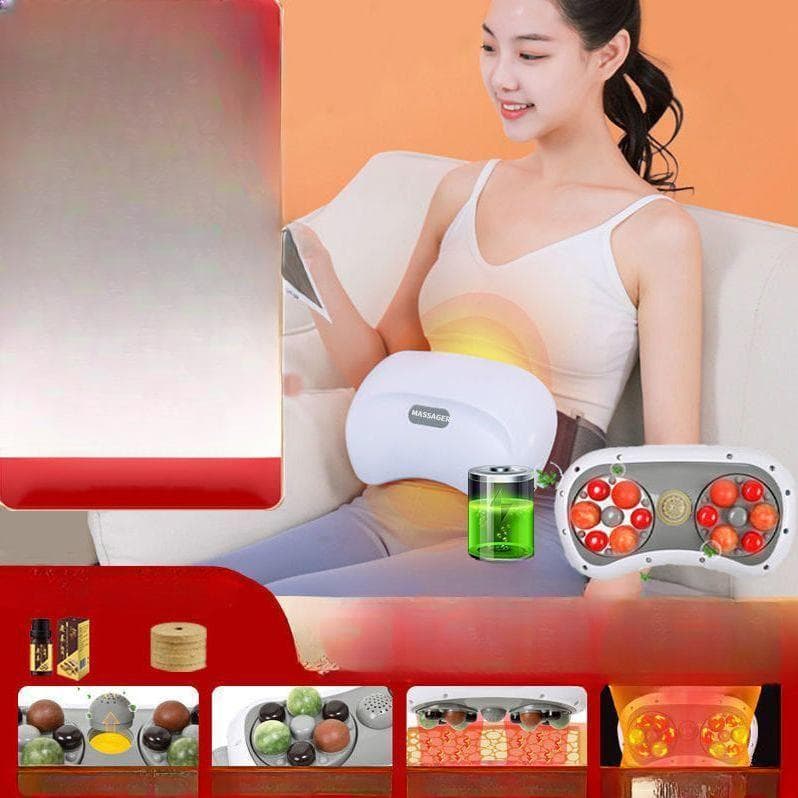 Stone Tummy Kneading Instrument, Automatic Heating Massage Belt, Moxibustion, Hot Compress, Belly Rubbing, Rechargeable Abdominal Massager