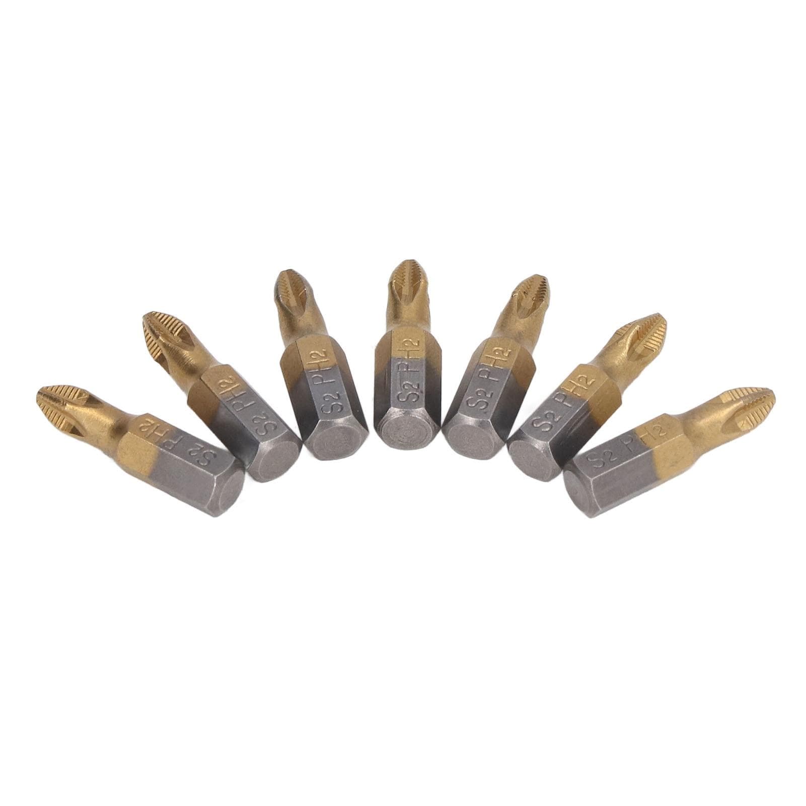 10Pcs Cross Screwdriver Bits Non Slip 14in Hex Shank Ti Coated Alloy Steel Power Tools Short