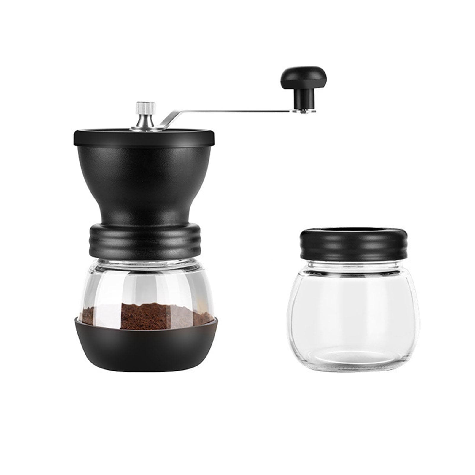 Manual Grinder Labor Saving Washable Detachable Glass Powder Storage Tank Hand Coffee Grinder for