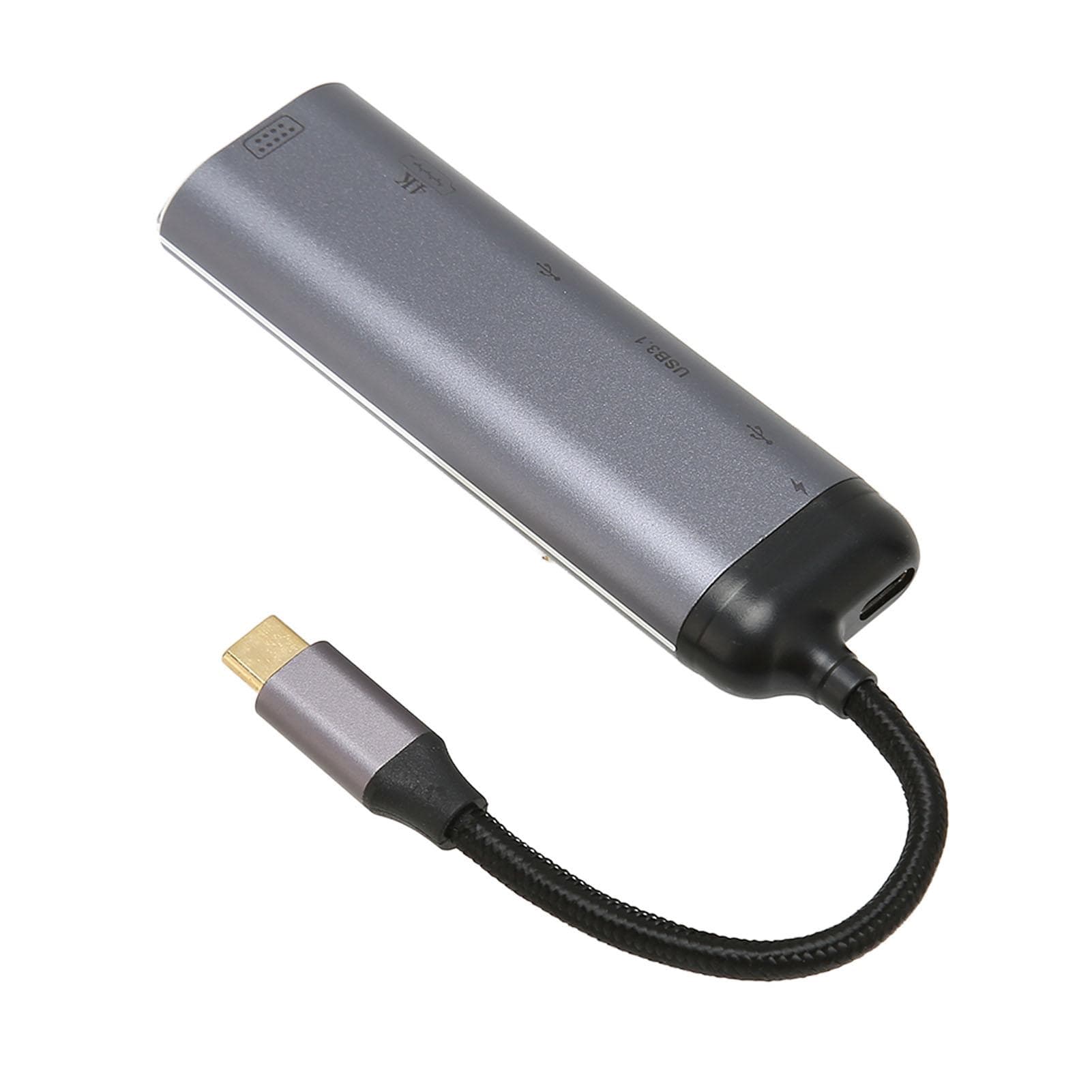 6 in 1 USB C Hub Type C Male to VGA HD Multimedia Interface USB3.1 USB2.0 Type C2.0 PD100W Multi