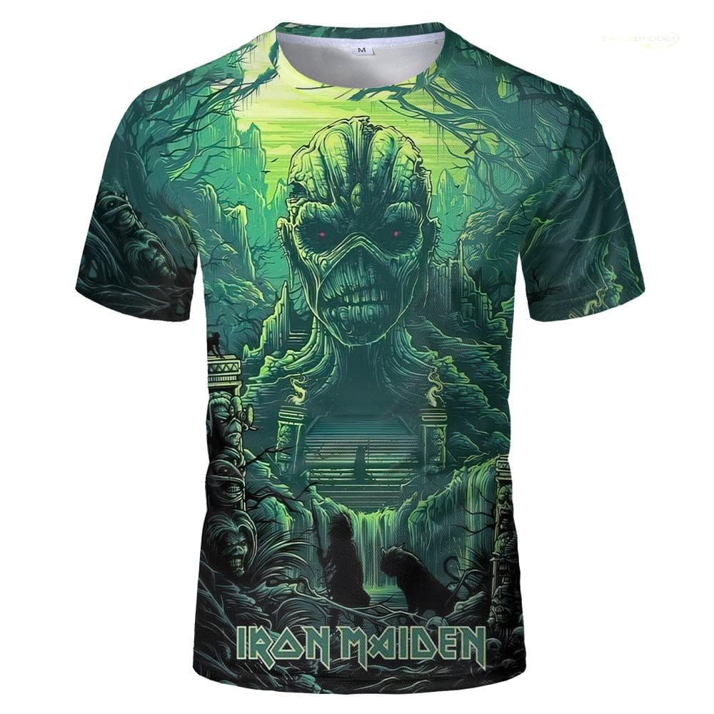 2024 Punk T-shirts For Men And Women Heavy Metal Rock Band Retro Clothing Summer Loose Tee Short Sleeve Oversized Hip Hop Tops M