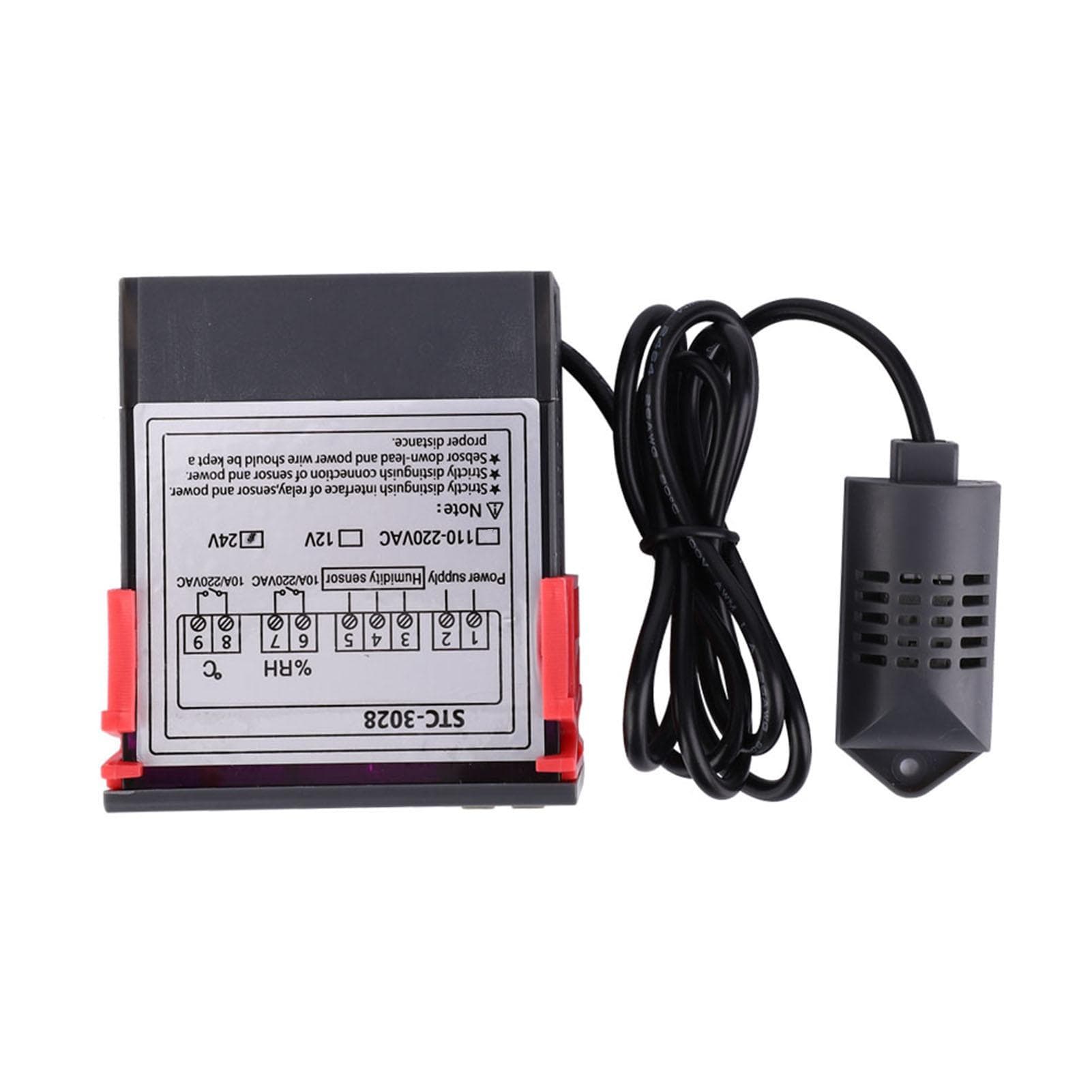 STC3028 Digital Display Temperature and Humidity Controller Meter with Integrated Sensor (24V)