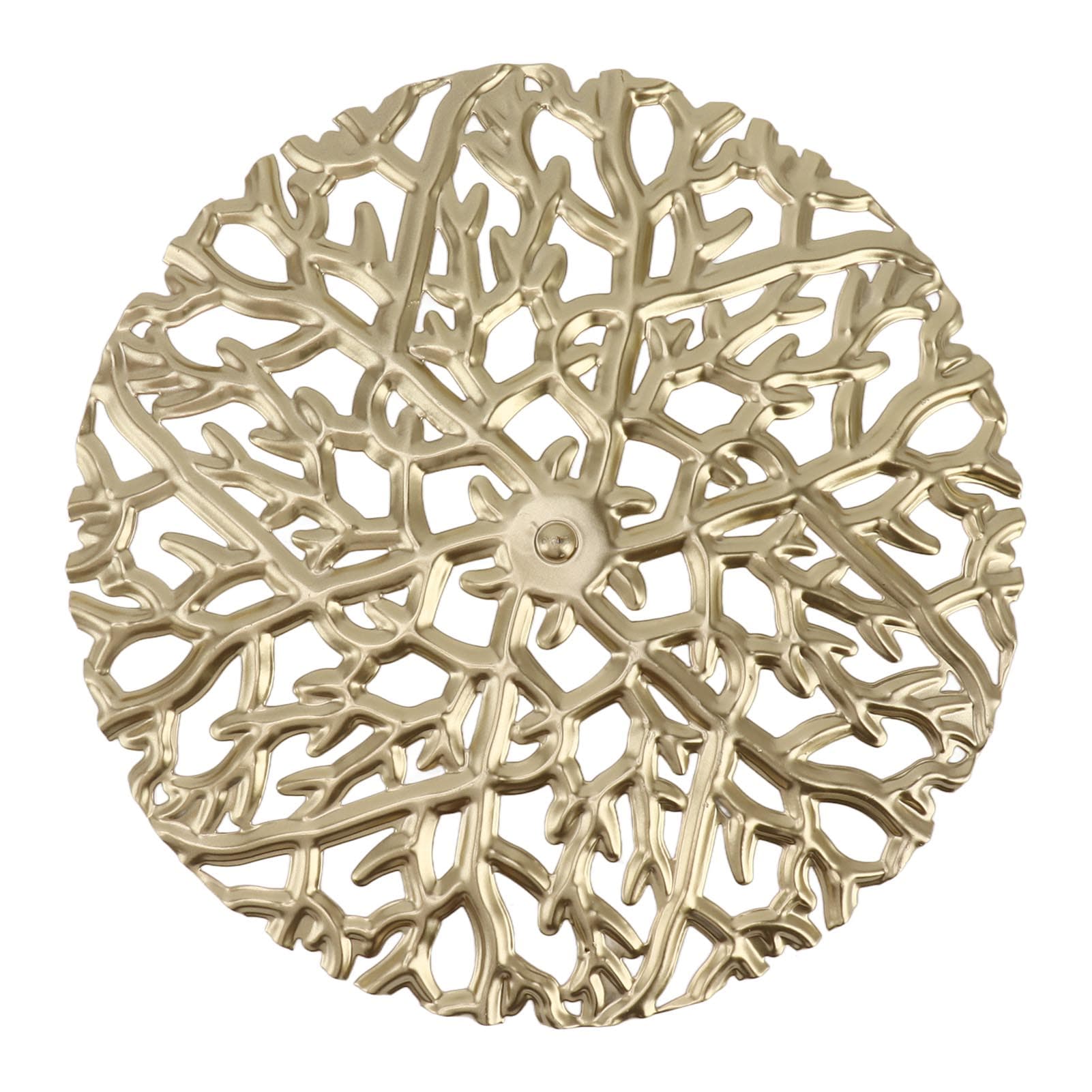 Gold Wall Art Set Iron Exquisite Tree Branch Round Shape Hollow Design Metal Wall Hanging S