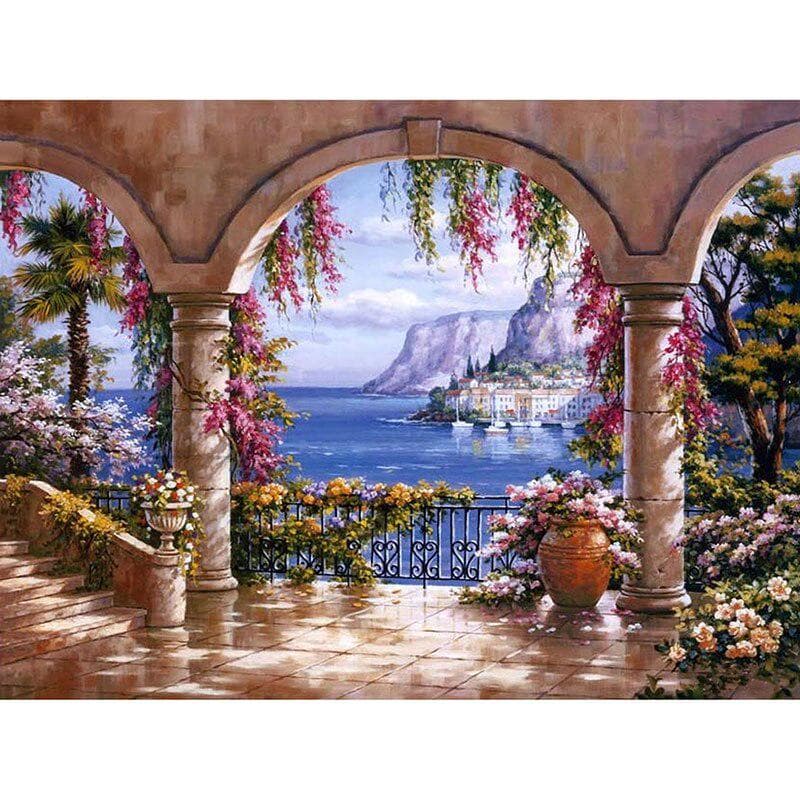 Diamond Painting Cross Stitch Diamond Embroidery Round Drill Diamond for Home Decor Beautiful Garden 20X30CM