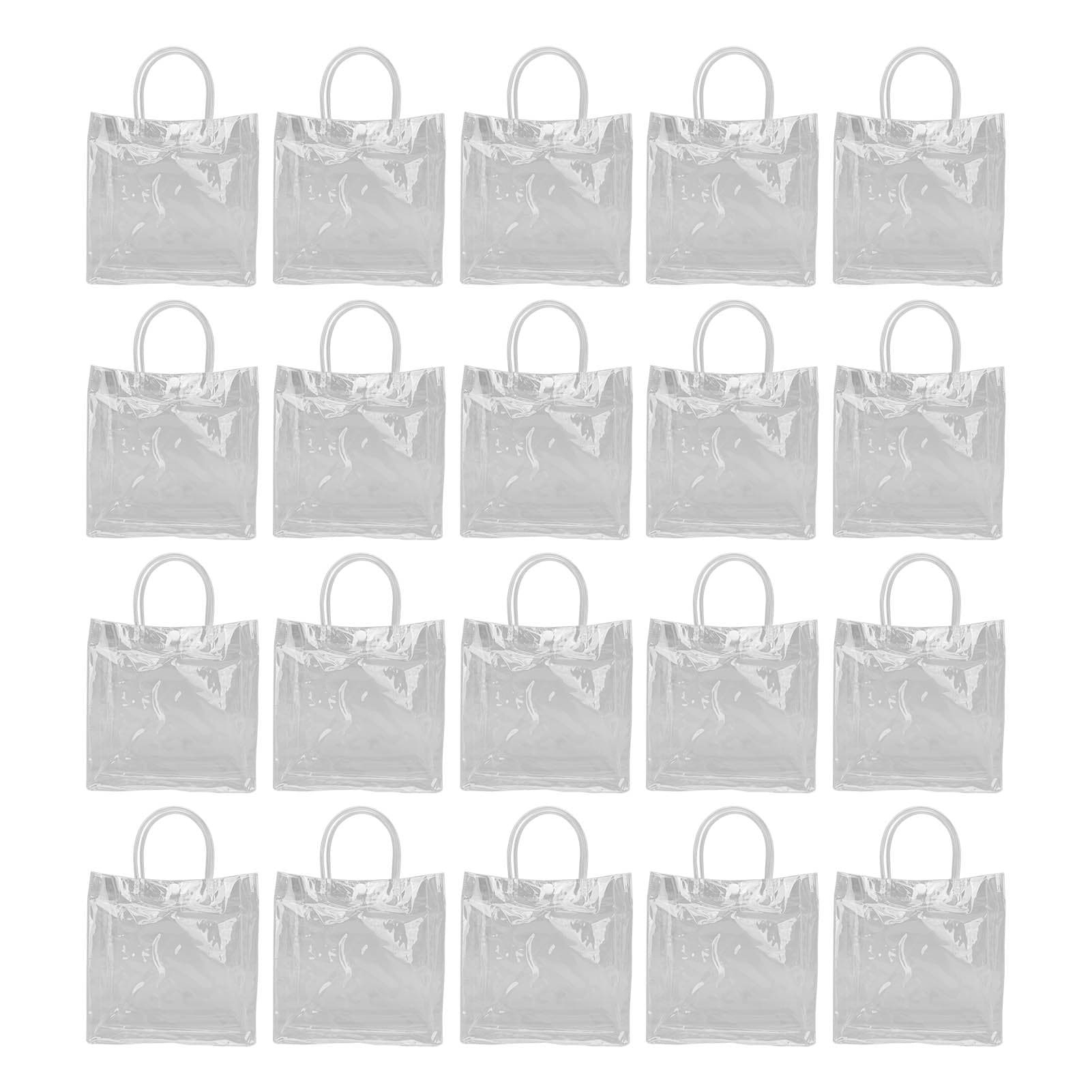 20pcs Transparent Gift Bags Large Capacity Simple Multifunctional 20cmx20cmx8cm PVC Goodie Wrap