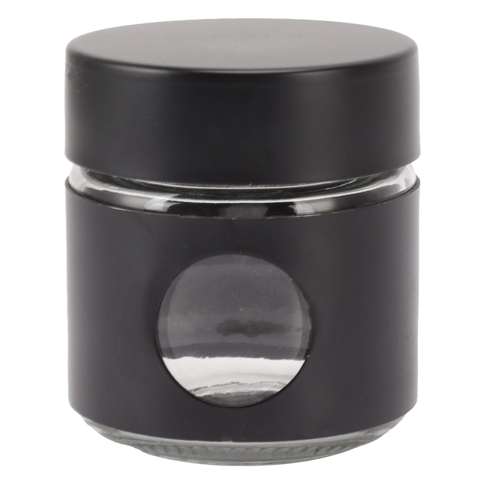 Stainless Steel Glass Coffee Container Coffee Bean Storage Container Airtight Kitchen Food Storage Black