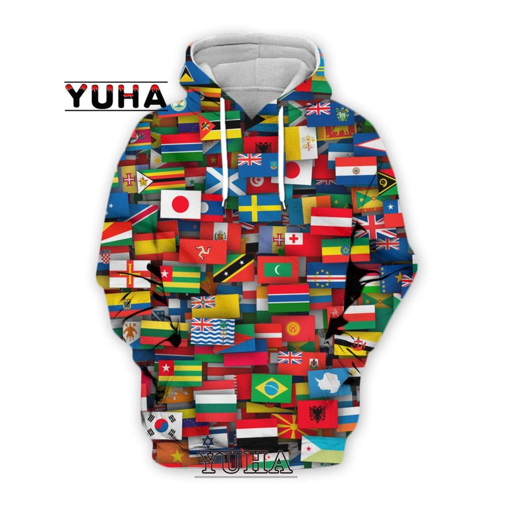 Flags Of All Countries Of The World 3D Printed Men Hoodie Harajuku Fashion Sweatshirt Unisex Casual Pullover Streetwear Hooded 4XL