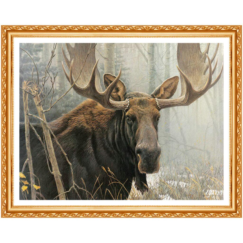 Full Round 5D DIY Embroidery Bull Moose Diamond Painting Cross Stitch Rhinestone Home Decor Gift 20X30CM