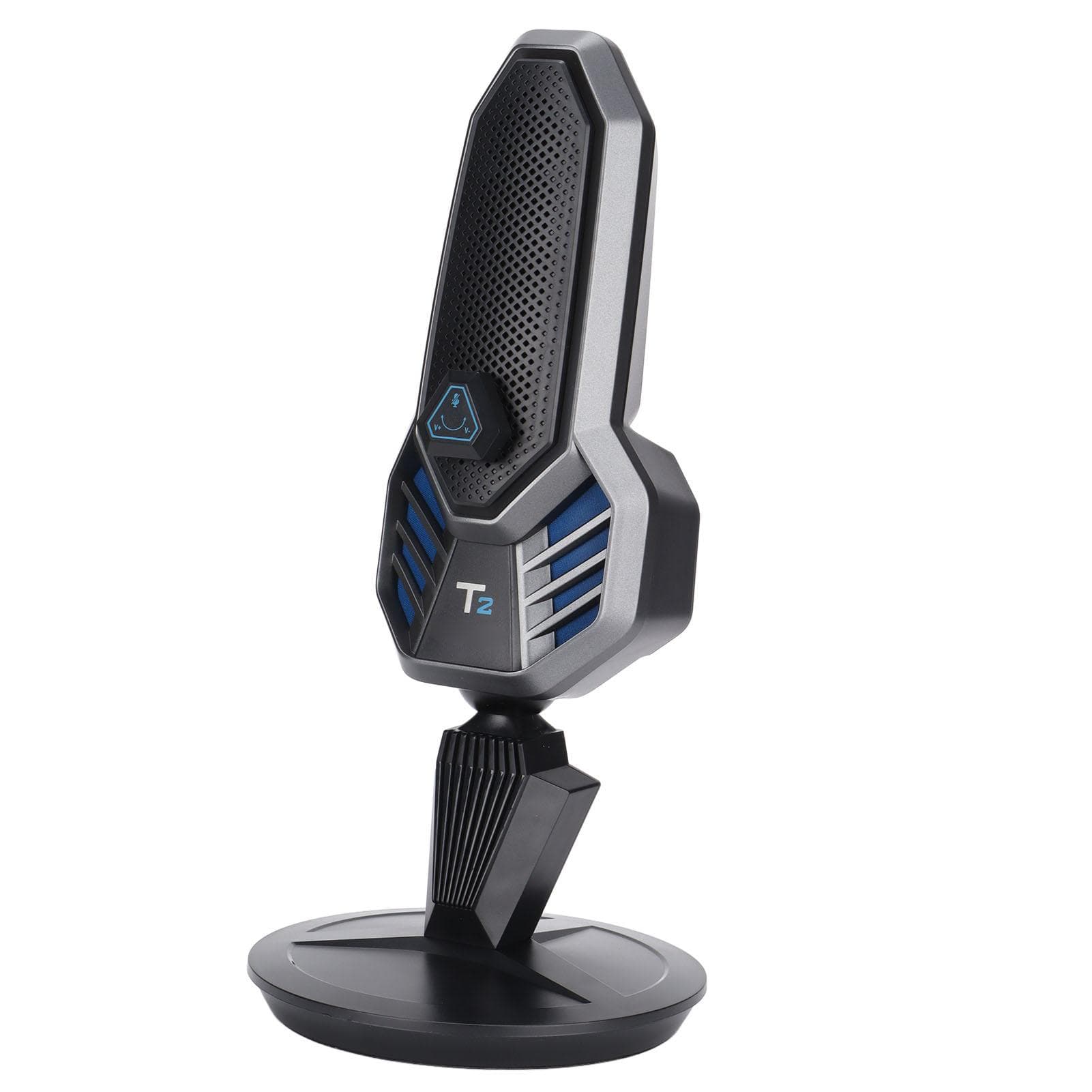 USB Microphone Rotating 9 Modes RGB Light Condenser Computer Gaming Microphone with Base USB Cable