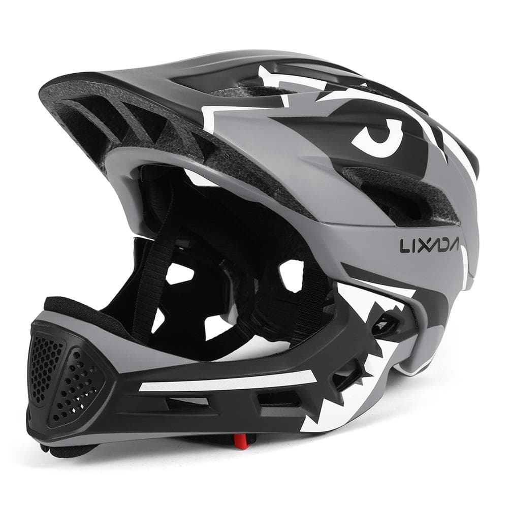 Kids Detachable Full Face Helmet Children Sports Safety Helmet for Cycling Skateboarding Roller Skating grey