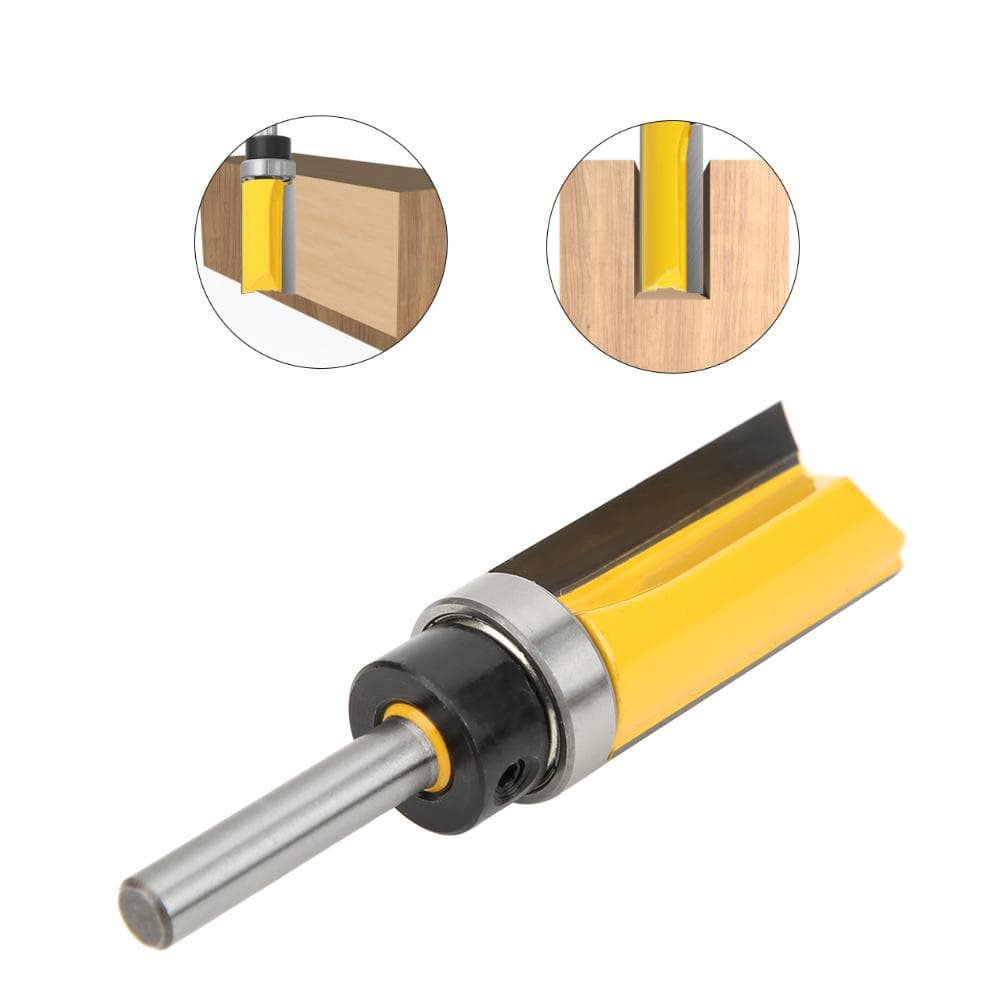 14in Shank Bearing Flush Trim Router Bit Woodworking Carpenter Tool for Slotting Trimming